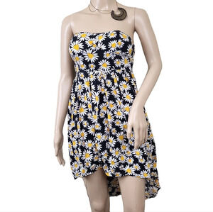 Feather Strapless Sunflower Dress